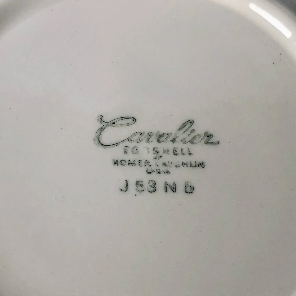 Set of Two Homer Laughlin Cavalier Eggshell 1950s Vintage Soup Bowls/Salad Bowls - Picture 7 of 8